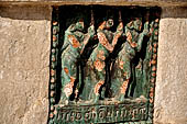 Ananda temple Bagan, Myanmar. Green-glazed terra-cotta Jataka plaques.